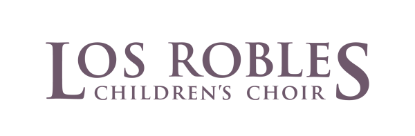 "Los Robles Children's Choir" text in serif font.