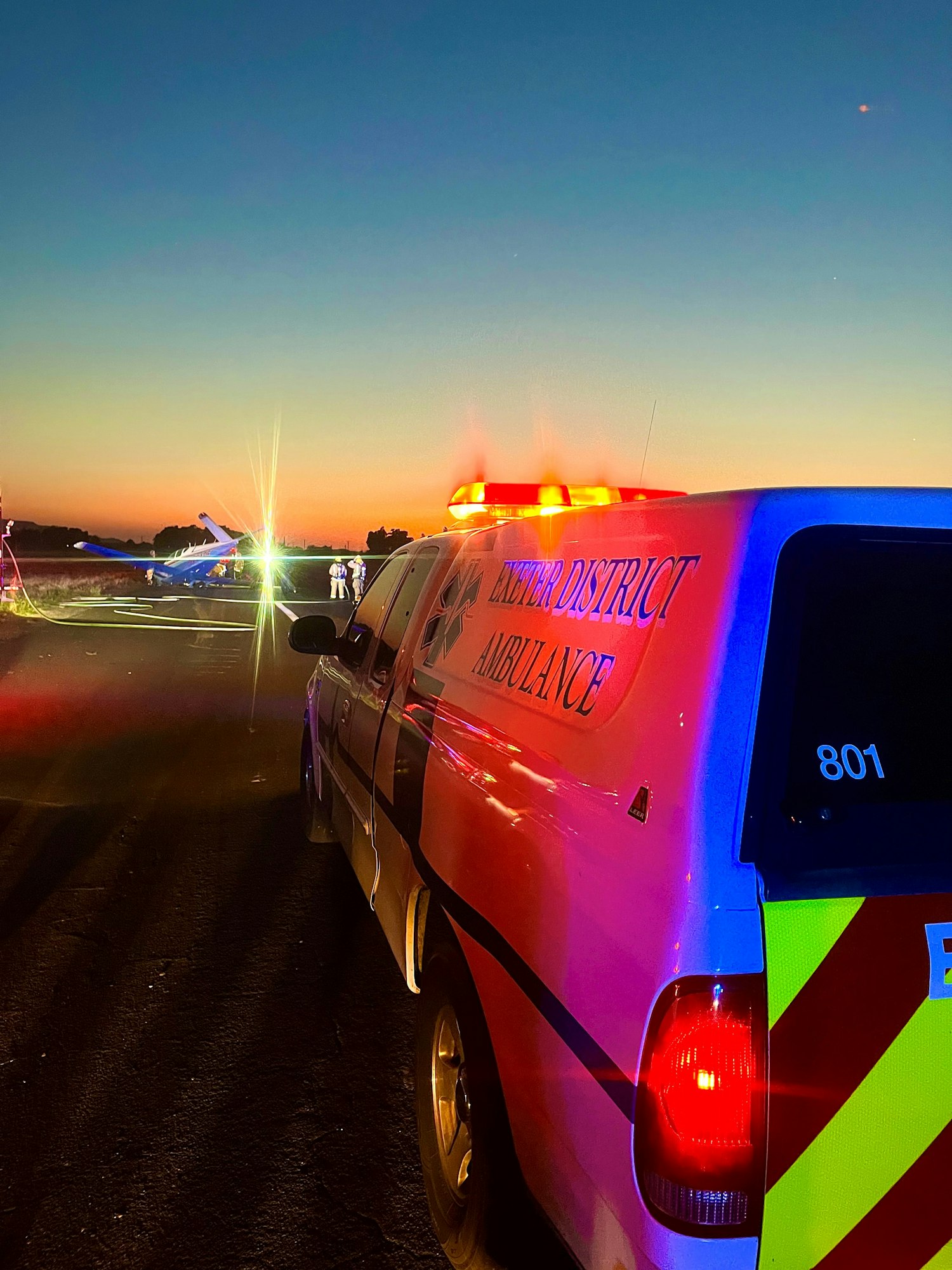 The District Manager on scene of an airplane emergency.