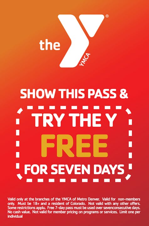 A promotional pass for a free seven-day trial at the YMCA.
