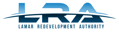 A logo of "LRA - Lamar Redevelopment Authority" featuring stylized letters and a graphic element.