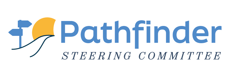 A logo with text "Pathfinder Steering Committee" and stylized compass graphic.