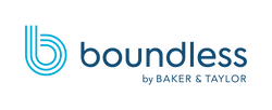 A logo with the word "boundless" next to a stylized 'b' icon, followed by "by Baker & Taylor".