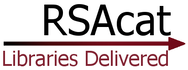 Logo of "RSACat Libraries Delivered" with a red swoosh arrow pointing right.