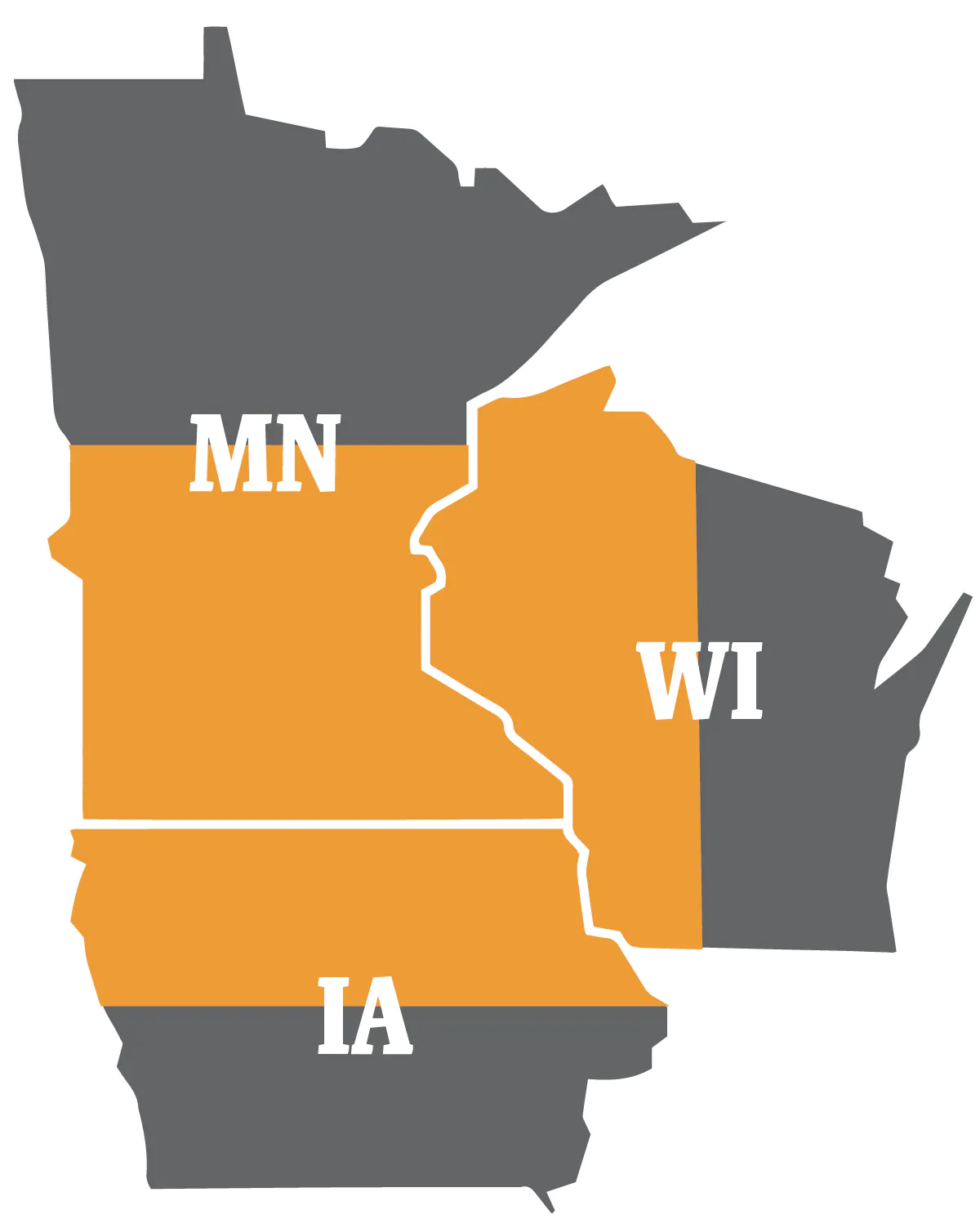 A map highlighting MN, IA, and WI.