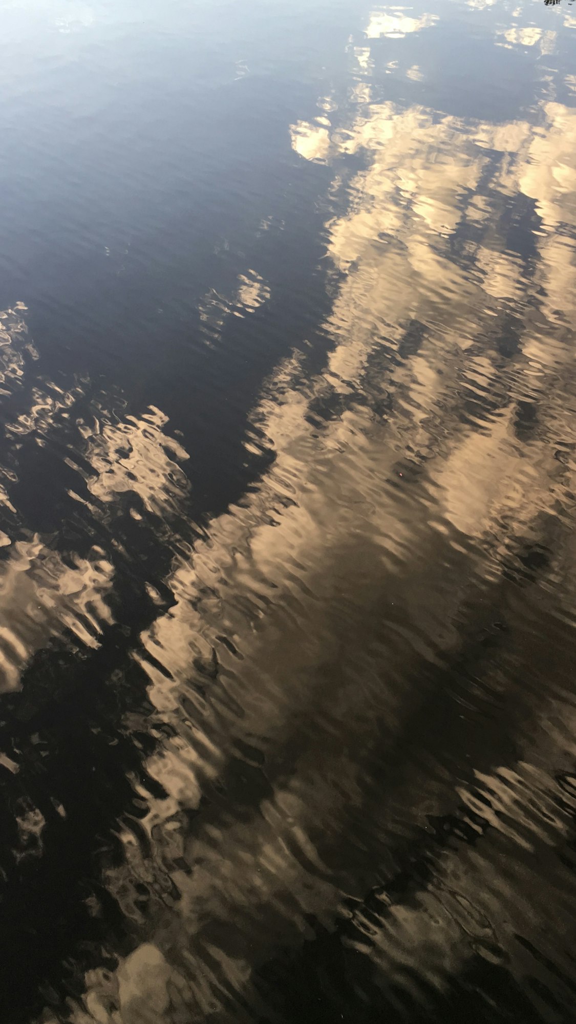 Water surface with cloud reflections.