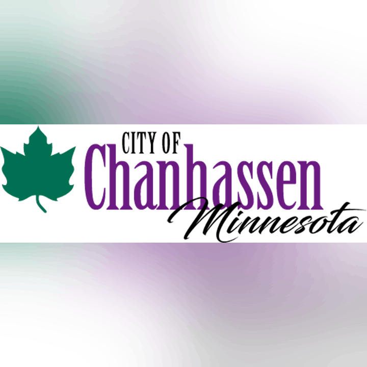 Logo of the City of Chanhassen, Minnesota, featuring stylized text and a leaf.