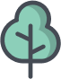 A stylized icon of a tree.