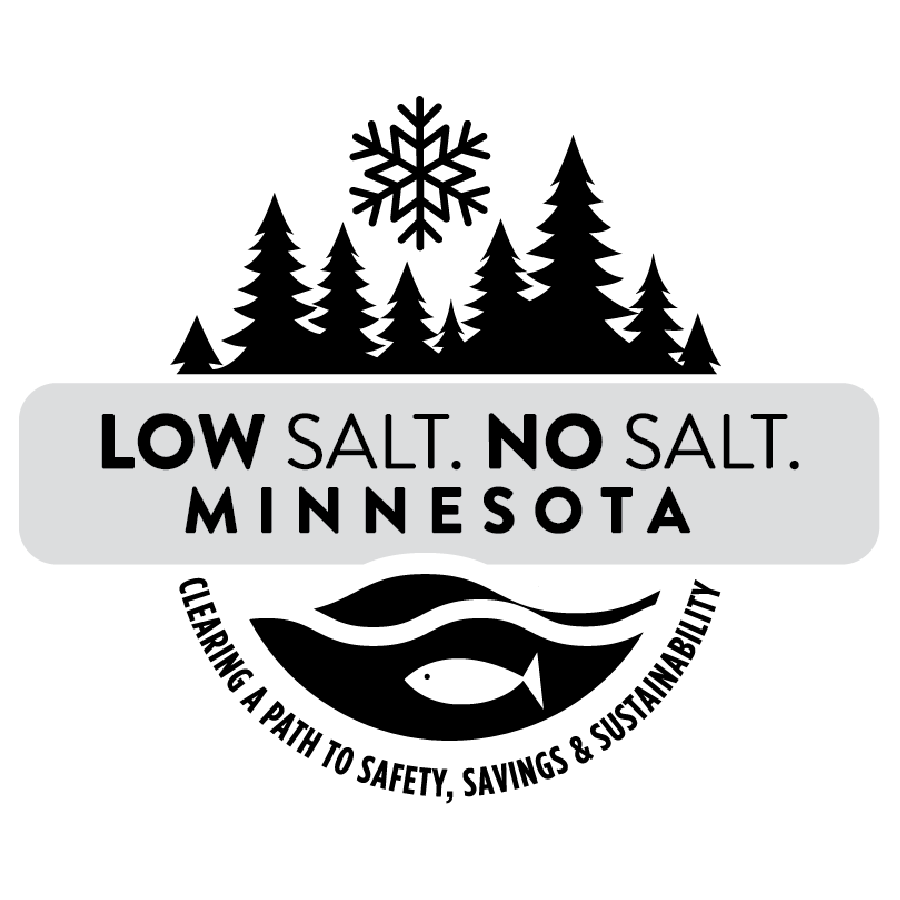 A black and white text saying "LOW SALT. NO SALT. MINNESOTA".