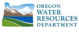 Logo of Oregon Water Resources Department with a landscape illustration.