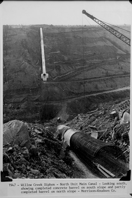 Photo of Willow Creek Siphon 1947 :November 20, 2012 NUID History_012