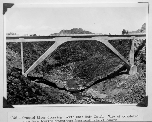 View of completed Crooked River Crossing 1946: November 20, 2012 NUID History_006