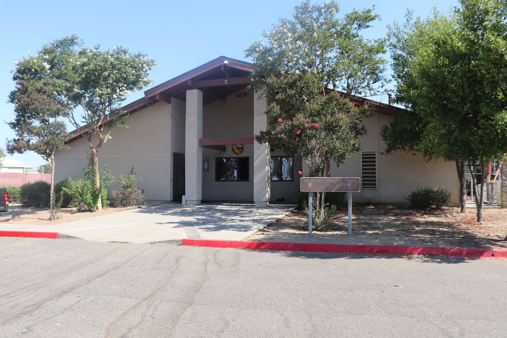 Emergency Call Center building with trees