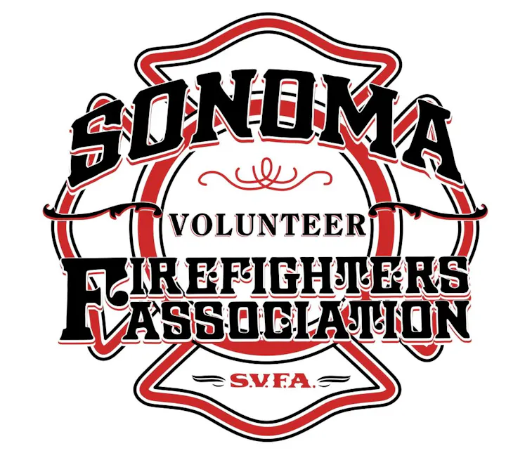 The image is a logo for the Sonoma Volunteer Firefighters Association (SVFA).