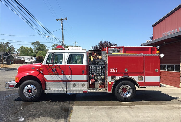 May contain: truck, vehicle, transportation, and fire truck