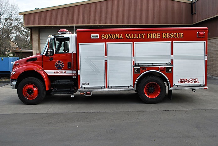May contain: truck, vehicle, transportation, and fire truck