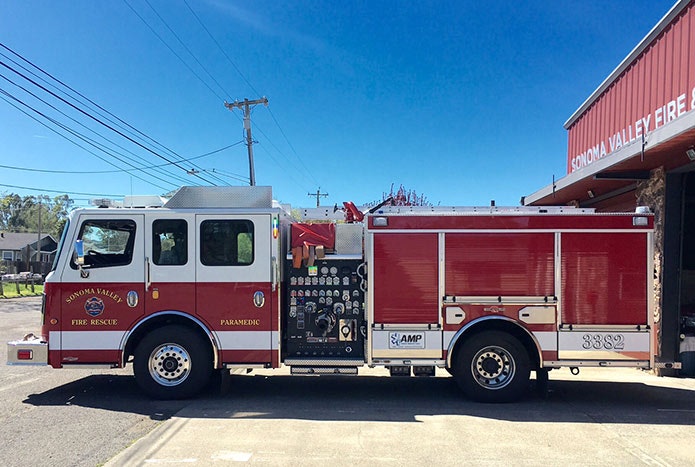 May contain: truck, vehicle, transportation, and fire truck