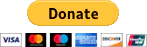 A "Donate" button with logos for Visa, MasterCard, American Express, Discover, and other payment options.