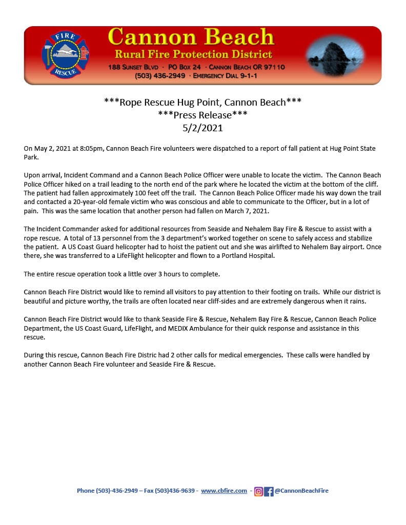 News Cannon Beach Rural Fire Protection District Holiday Events In Near Cannon Beach Oregon Dec 1 2022