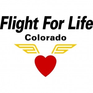 The image features the logo for "Flight For Life Colorado," incorporating wings and a heart symbol.
