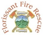 The image features the logo for Florissant Fire Rescue, showcasing firefighting tools and a mountain backdrop.