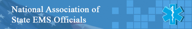 The image features text that reads "National Association of State EMS Officials," along with a medical symbol on a blue background.