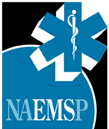 The image features a logo for the NAEMSP (National Association of EMS Physicians), combining a medical symbol and text.