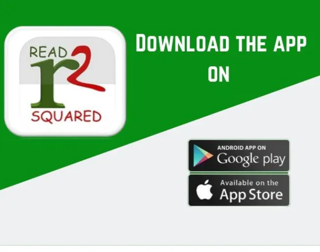 Image promotes the "ReadSquared" app, available for download on Google Play and the App Store.