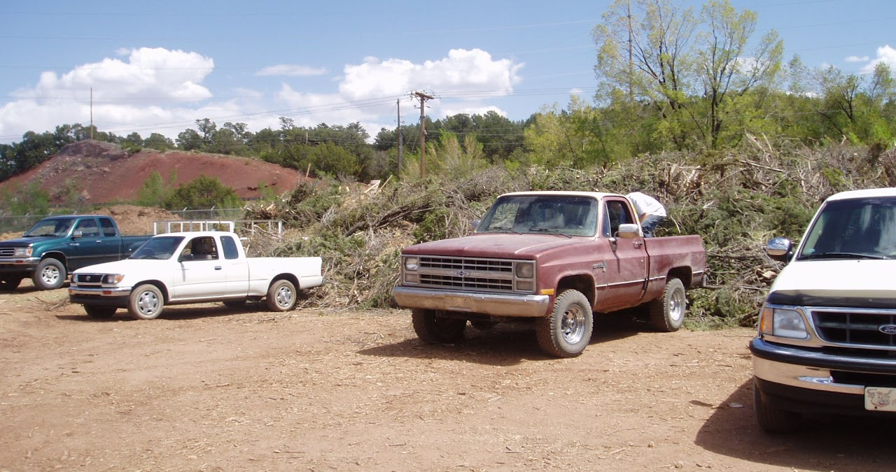 May contain: pickup truck, transportation, truck, vehicle, soil, car, person, machine, and wheel