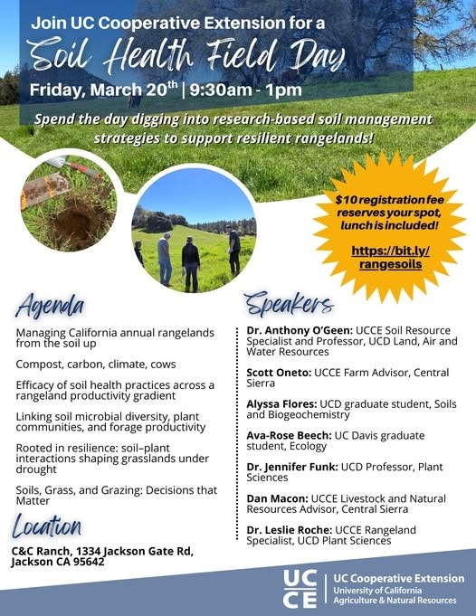 Join the Soil Health Field Day on March 20 to explore soil management strategies. $10 registration includes lunch!