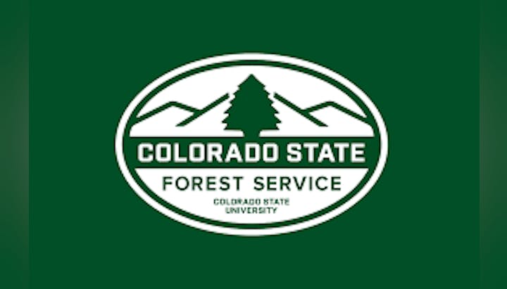 The image features the logo of the Colorado State Forest Service, associated with Colorado State University.