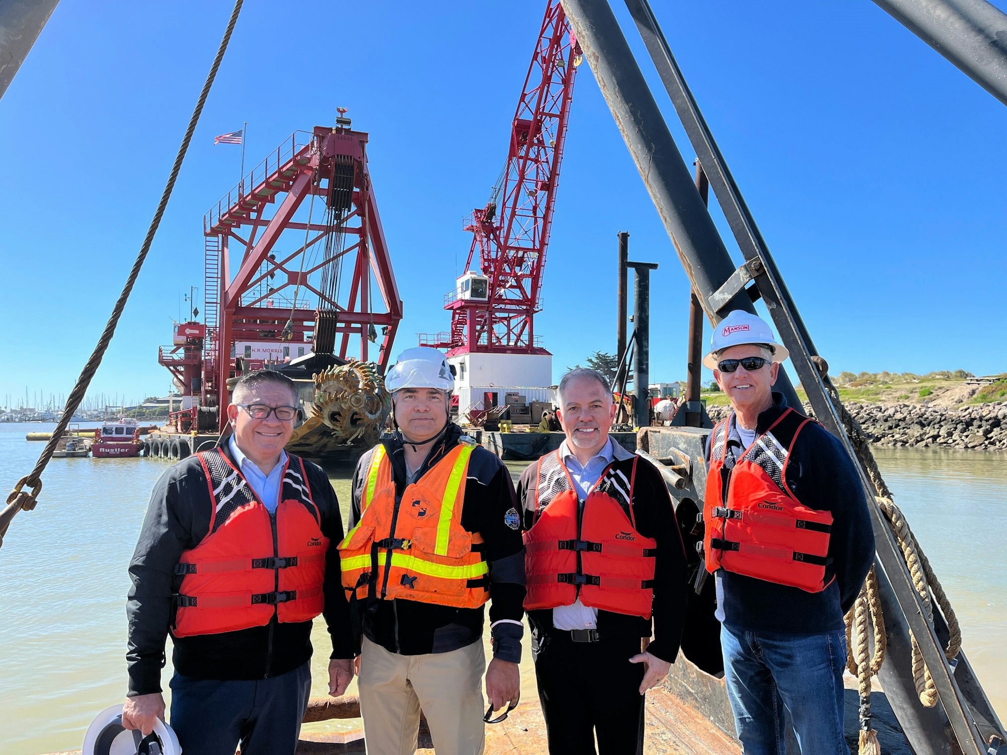 CA Congressman Salud Carbajal tours dregding operation at Ventura Port District