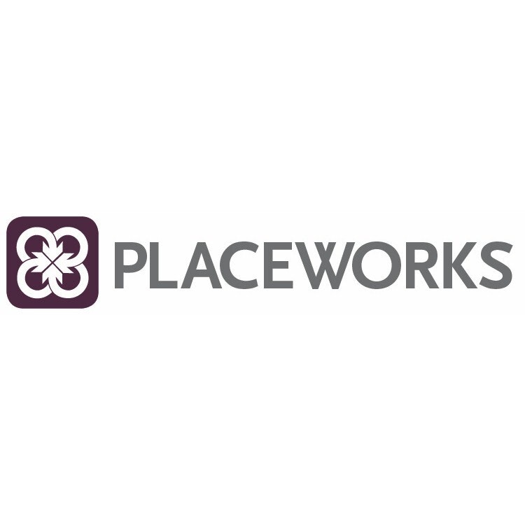 Logo with a purple emblem and the word "PLACEWORKS" in gray text.