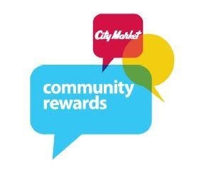 Speech bubbles with "City Market community rewards" text.