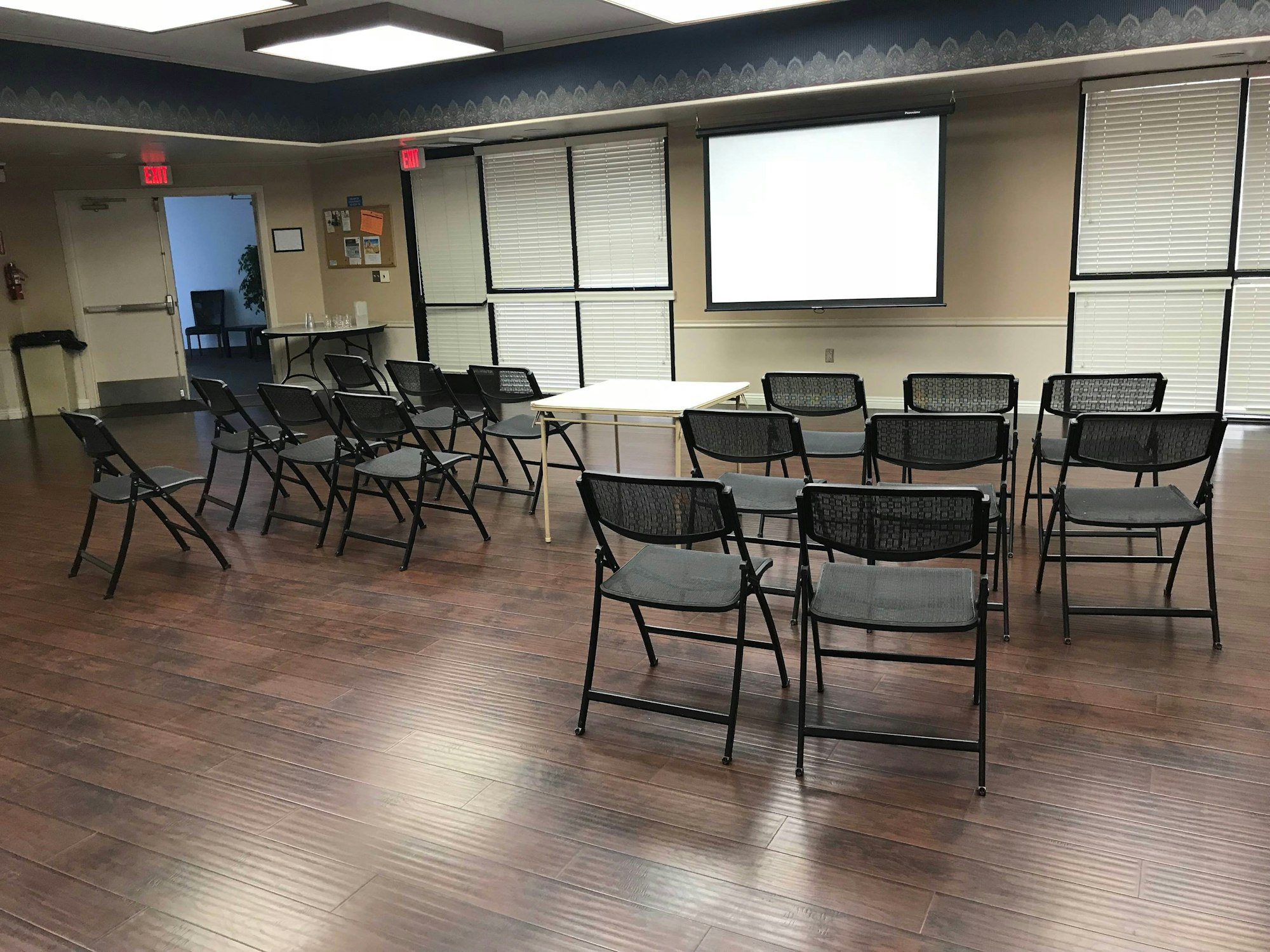 Movie set-up in the Recreation Center