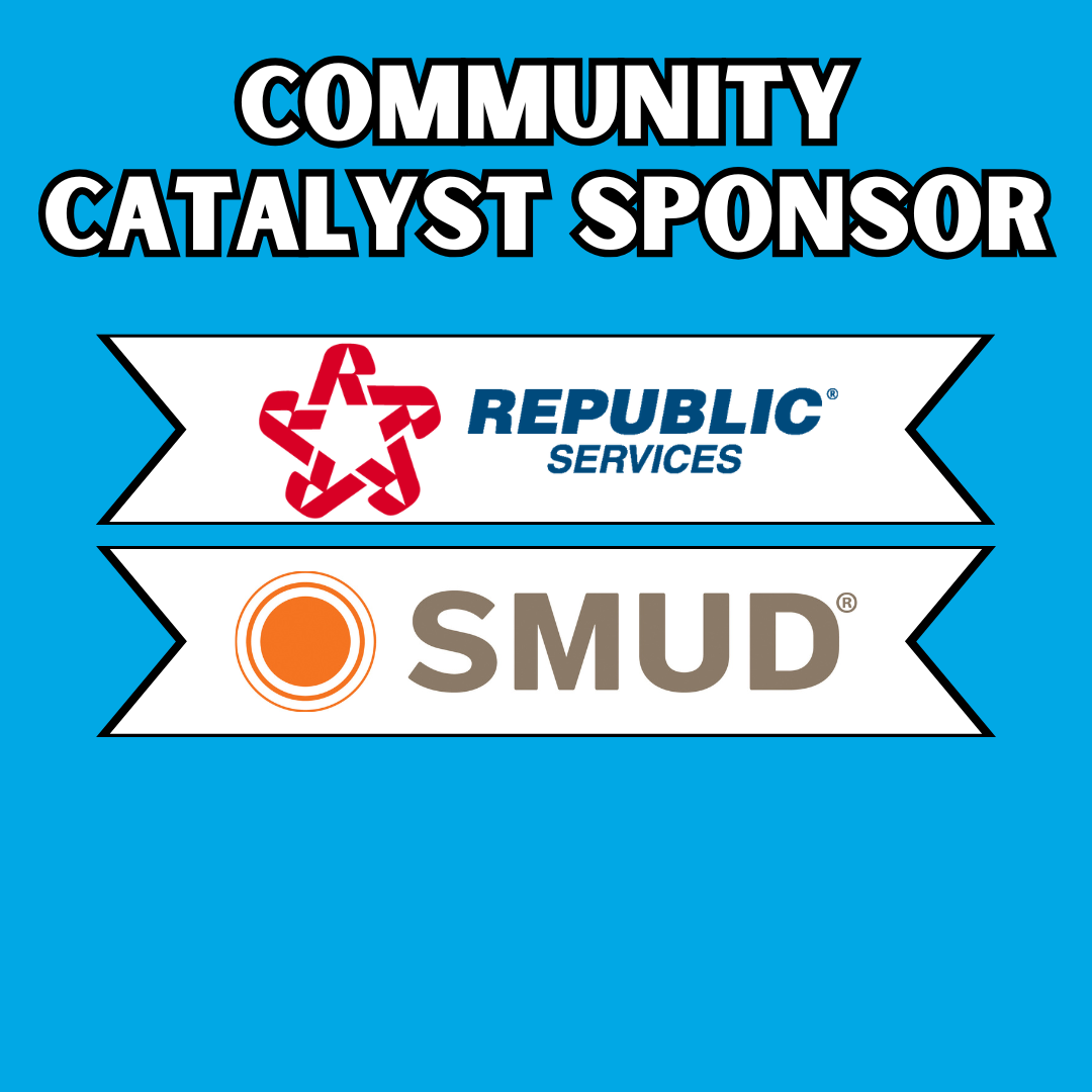 The image features the text "COMMUNITY CATALYST SPONSOR" along with the logos of Republic Services and SMUD.