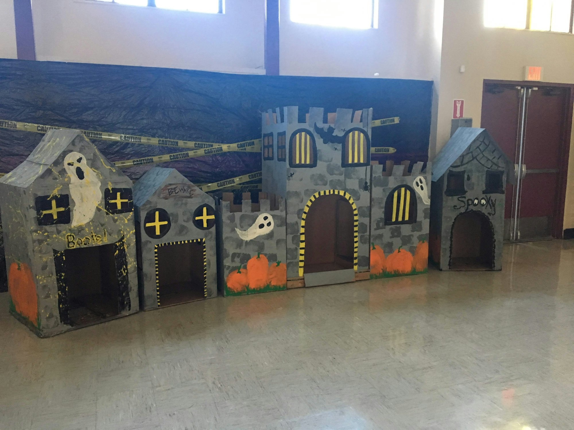 Halloween box fort neighborhood