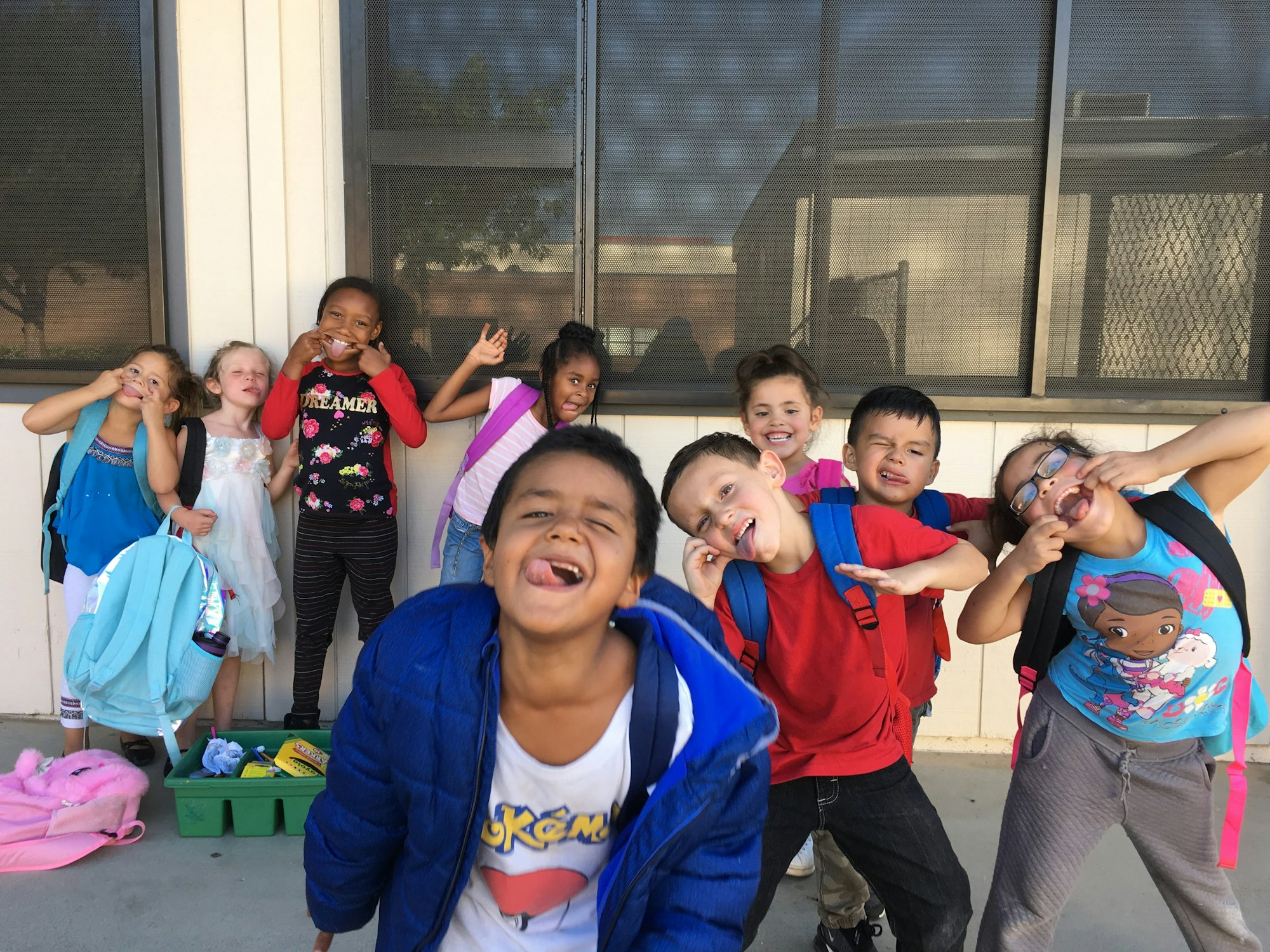 Students making silly faces