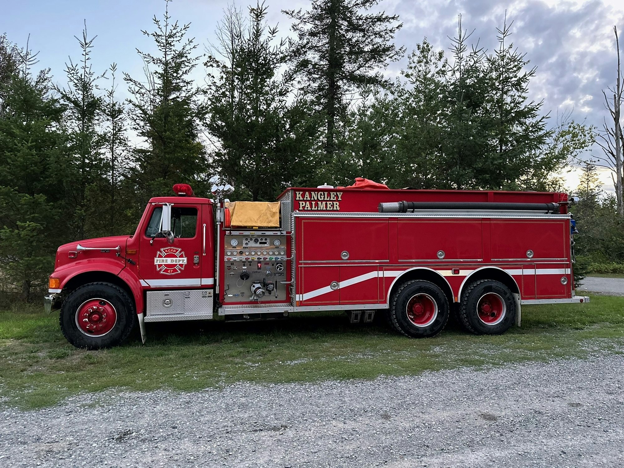 May contain: transportation, vehicle, bumper, fire truck, truck, machine, and wheel