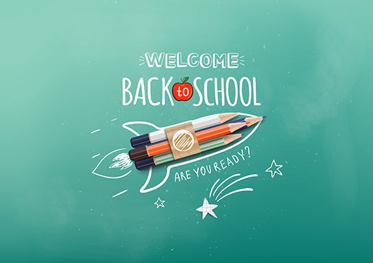 "Back to School" themed graphic with pencils and colorful design elements, asking "Are you ready?"