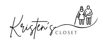 Logo with the text "Kristen's Closet Logo" and a line drawing of two people with fashion items.
