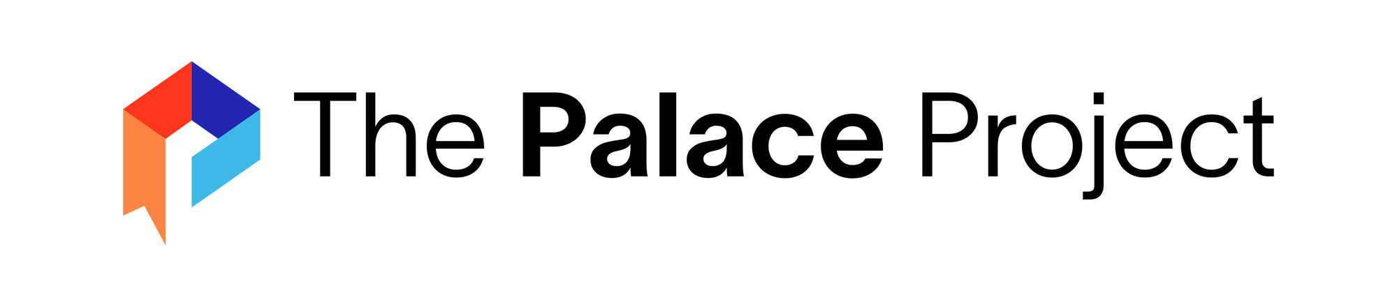 The image features a colorful logo composed of geometric shapes, likely representing a brand or company.