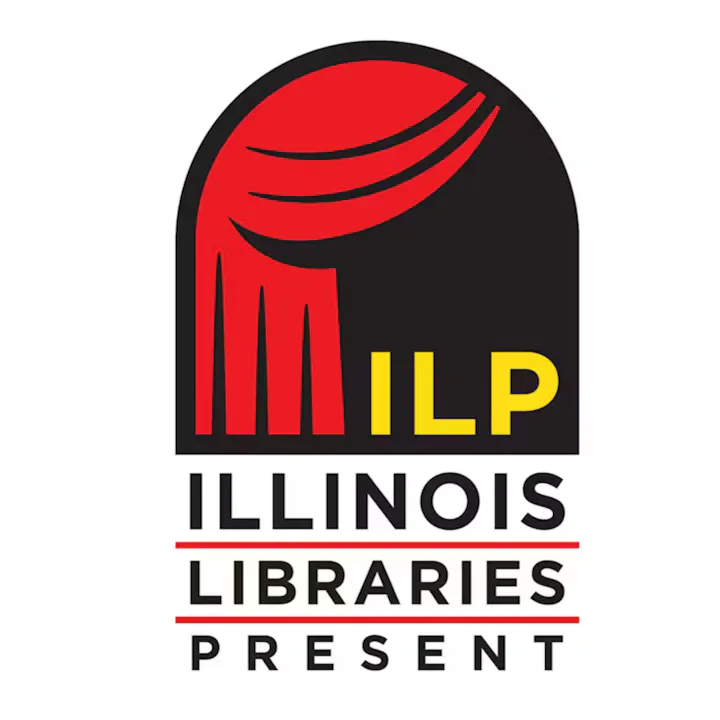Logo with red and black design featuring "ILP ILLINOIS LIBRARIES PRESENT" text.