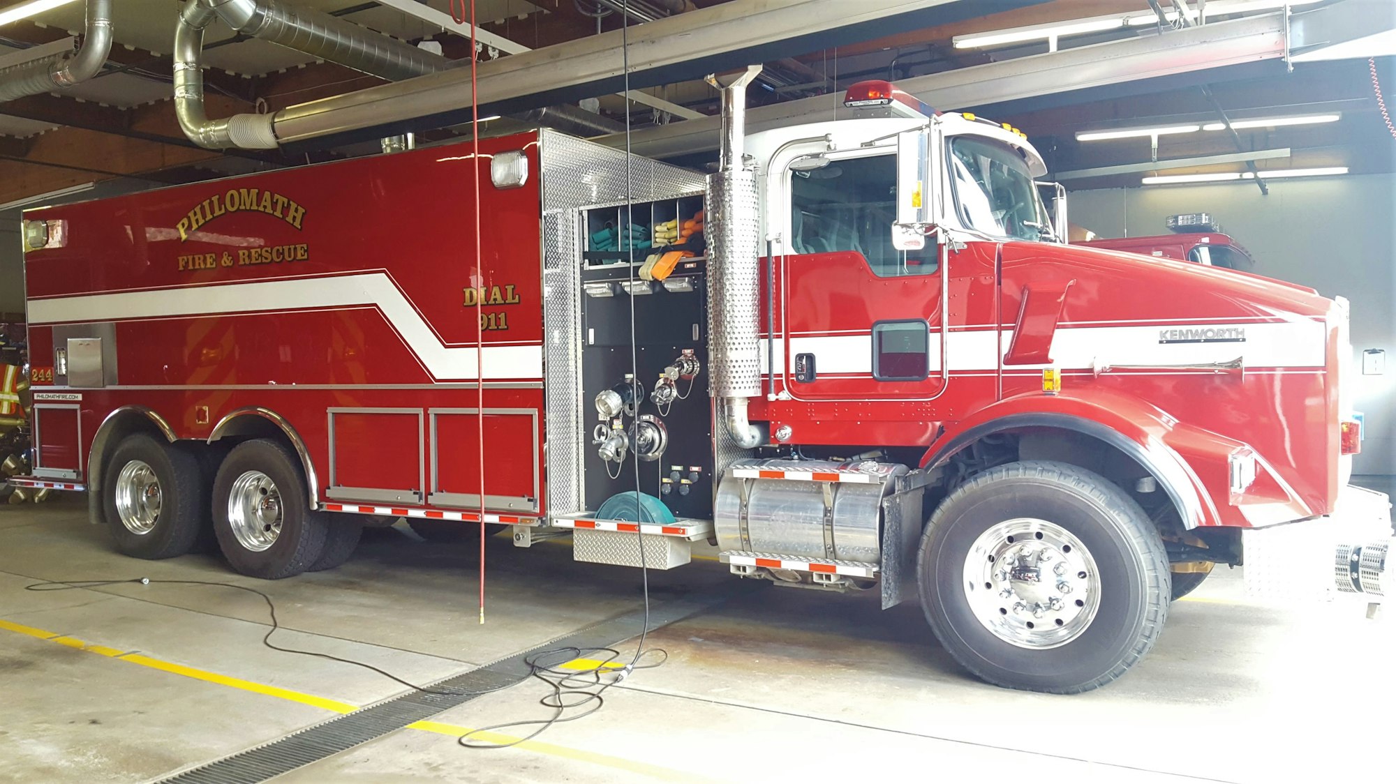 May contain: transportation, vehicle, truck, and fire truck