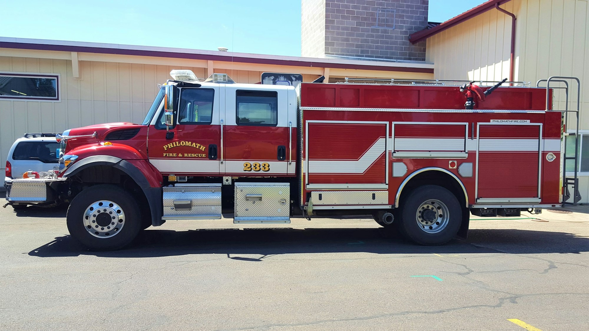May contain: transportation, truck, vehicle, and fire truck