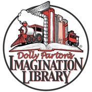 may contain: logo, Dolly Parton's imagination library, train, book