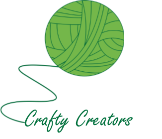 The image features a green yarn ball and the text "Crafty Creators," suggesting a focus on crafting or DIY activities.