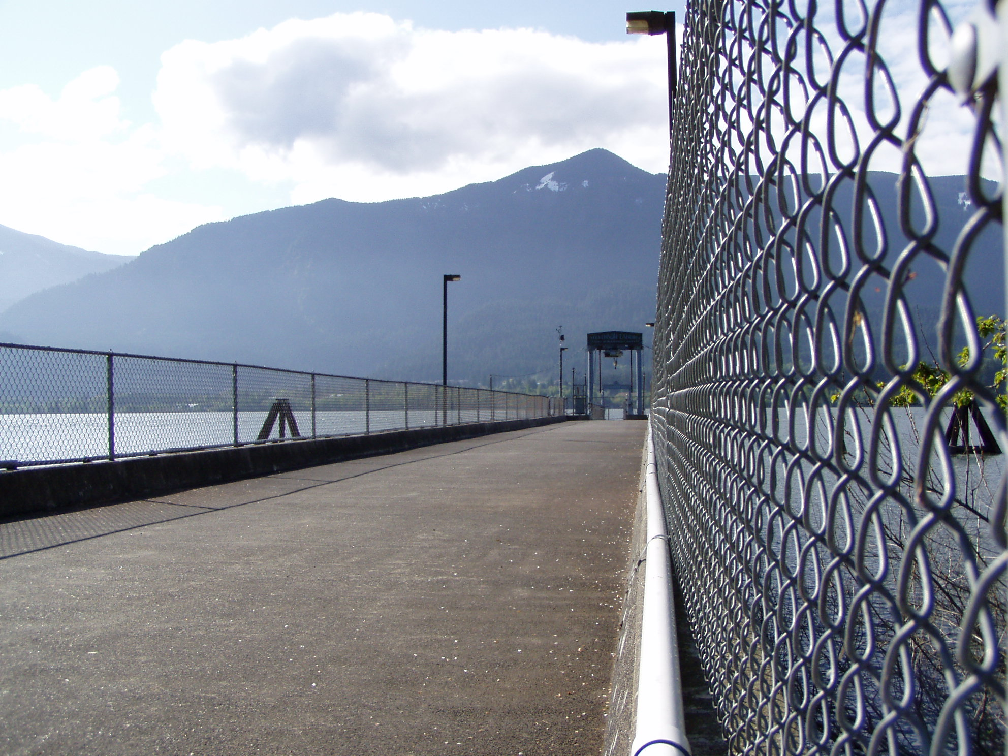 May contain: handrail, railing, water, waterfront, path, sidewalk, and road