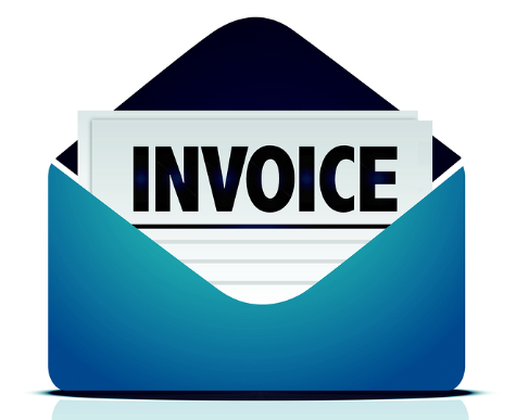 An icon of an envelope with an "INVOICE" document inside.