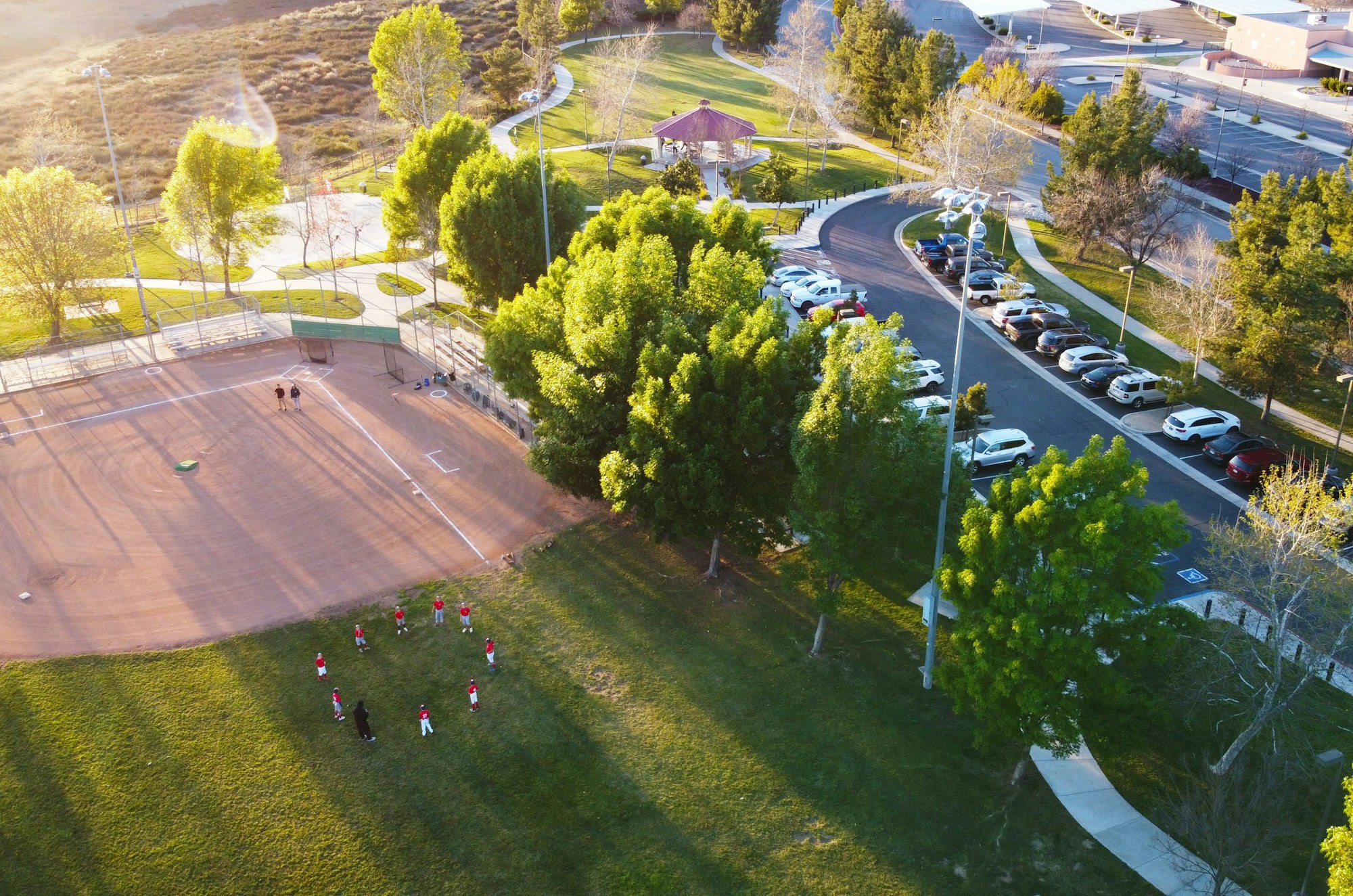 Rancho Belevista Baseball Diamond Aerial View