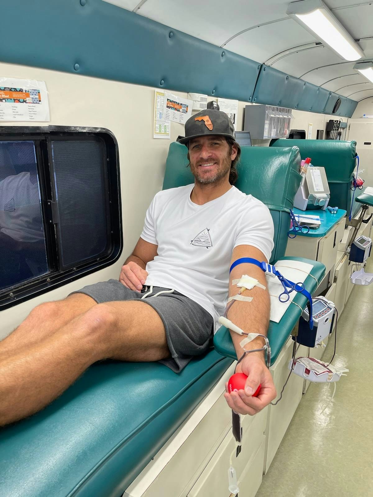 Firefighter Giving Blood